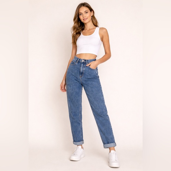 Hollister Denim - Hollister Women’s Ultra High Rise Mom Jean Vintage Stretch Blue Jeans 3 / 26